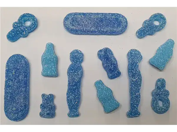 Assortment Mixture of Fizzy Blue Sweets Vegan
