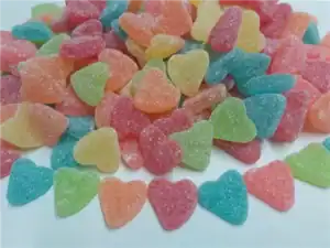 HEART SHAPES ASSORTED COLOURS (sugared)