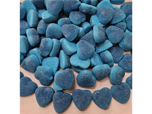 Heart Shape Jelly Filled Foams Blue Raspberry Flavour Big Size