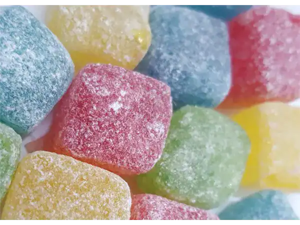 Bright, sugary gummy candies in vibrant colors and flavors from Roch Sweets.