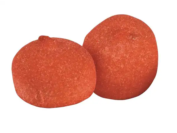 Bright orange fruit gummies for sweet treats and snacking.