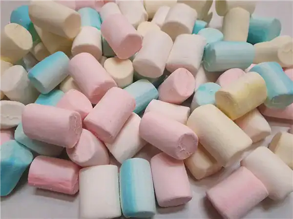 Vibrant pastel marshmallows perfect for candies and desserts.