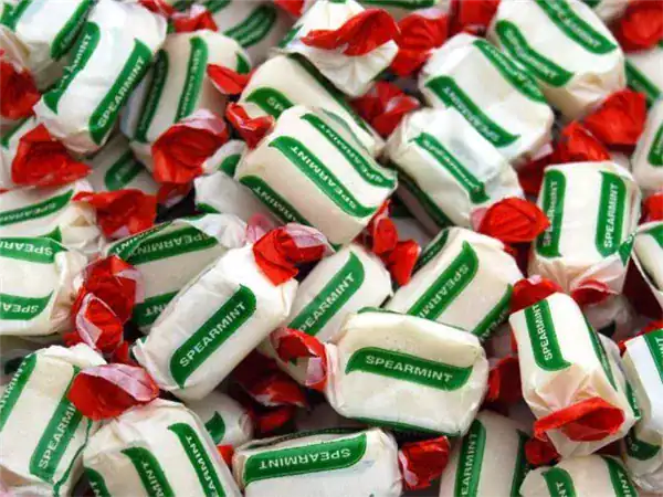 Assorted Spearmint Candy Chews.
